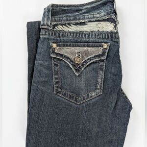 Miss Me Y2K Rhinestone Angel Wings JP5050-2 Boot Cut Dark Wash Jeans Size 30